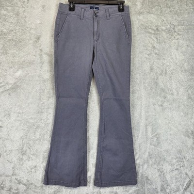 American Eagle Outfitters Artist Flared Pants Womens 6 Gray Low Rise Stretch