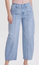 NEW Universal Thread Women's Mid-Rise Barrel Leg Ankle Jeans Size 14