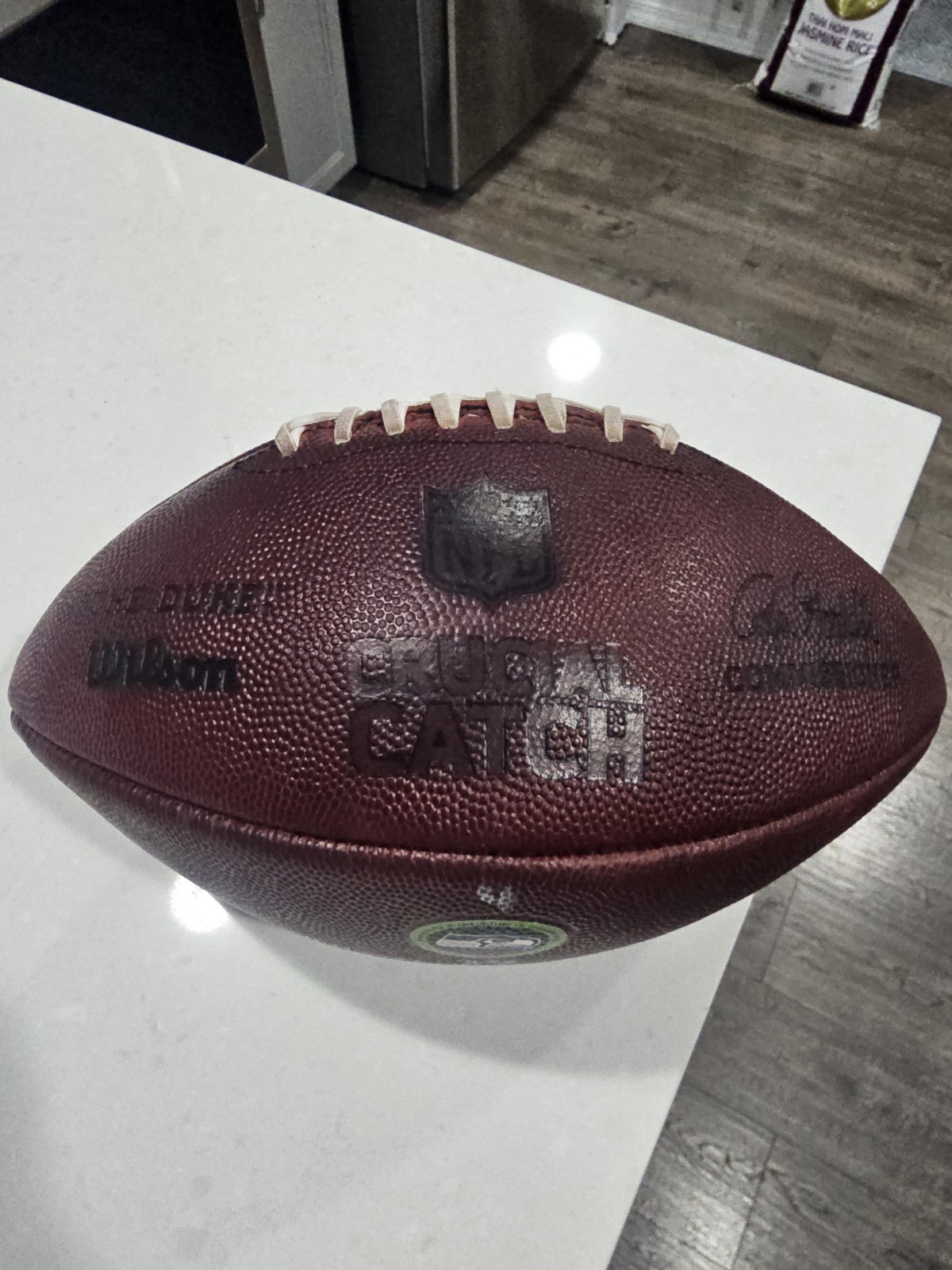 Seattle Seahawks Game Used Football Auto Signed By Russell Wilson PSA DNA 1 Of 1 view 4