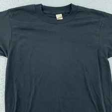 Vintage Screen Stars Blank Black T-Shirt Mens XS Single Stitch Tee Made USA 80s