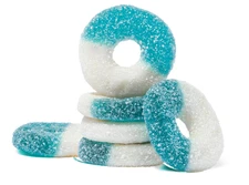  Albanese Blue Raspberry Gummy Rings 4.5lb Bag-- FREE SHIPPING