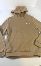 Kids Pullover Hoodie Sweatshirt Tan Fleece Lined Casual Streetwear 13-14Y