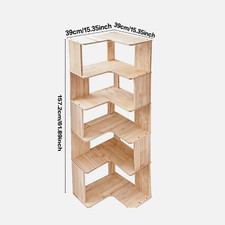Image of 3/4/5 Tier Standing Book Shelves Corner Shelf Storage Wood Display Bookcase Unit
