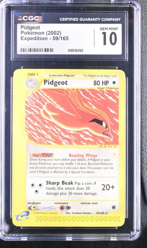 CGC 10 GEM MINT Pidgeot 59/165 Expedition Pokemon Card