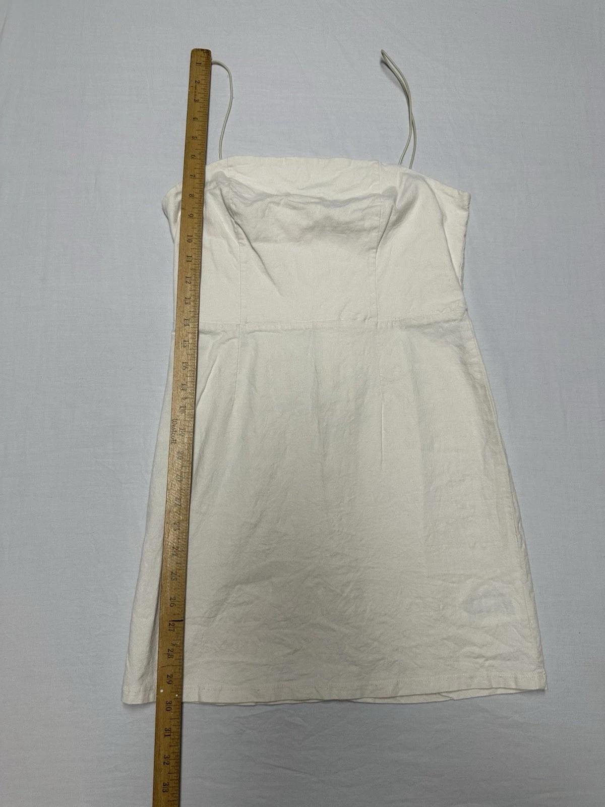 OFF WHITE Urban Outfitters abito donna bianco sporco taglia 4 misto lino corto