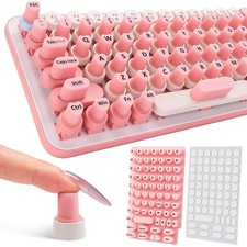 70PCS Raised Keyboard Stickers for Skin, 2 x 3 inches, - Pink