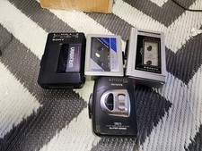 Vintage Sony Walkman  Sanyo Cassette Player 4 Piece Lot For Parts