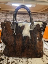 Mark and Graham Leather Cowhide Tote Bag