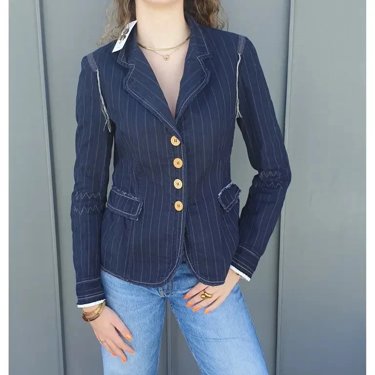 Rare Archive MARITHÉ & FRANÇOIS GIRBAUD Y2K Jacket Striped Japanese - Photo 1/4