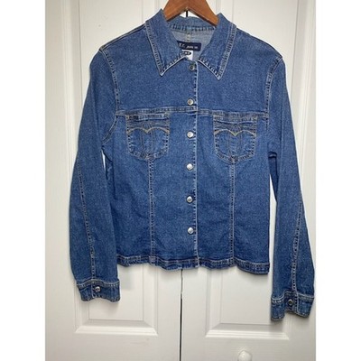 Vintage medium wash RVT denim jacket, women s XL, classic 90s style