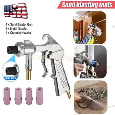 #ad #ad Sand Blasting Gun Sandblaster 4 Ceramic Nozzles Kit for Sandblasting Polishing $13.99