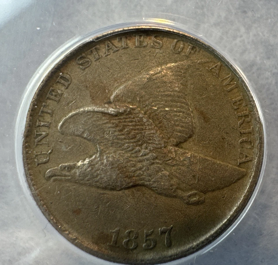 1857 Flying Eagle Cent 1C ANACS VF20 Details  - Image 2 of 4