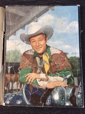 Vintage 1950 Roy Rogers Western Frame -Tray Puzzle 11 x 15 By Rohr Company