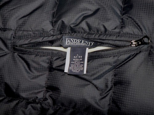 LANDS’ END Mens Sz Large NWT Blue / Yellow Reversible Goose Down Zip Puffer Vest - Picture 6 of 9