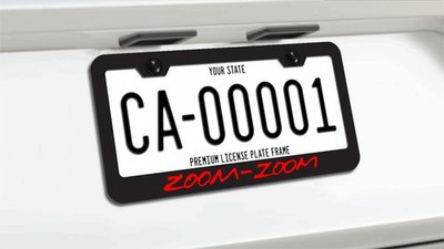Black License Plate Frame for Zoom-Zoom, Zoom Zoom for Mazda