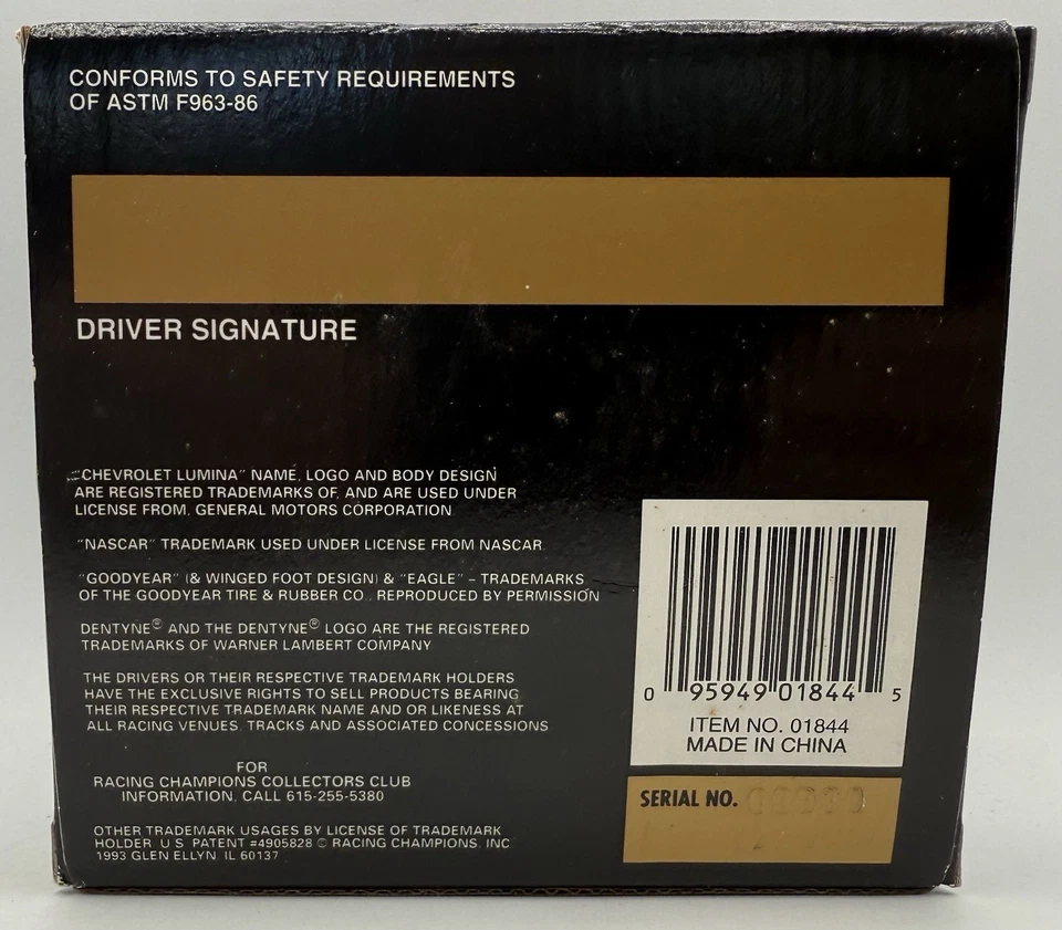 Литая модель NASCAR Joe Nemechek No87 Racing Champions 1:64 Premier Edition 1993   - Изображение 3 из 4