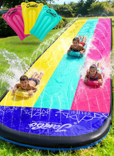 JAMBO XL 20Ft Summer Vibes Premium Slip and Slide with 3 Bodyboards, Heavy Duty