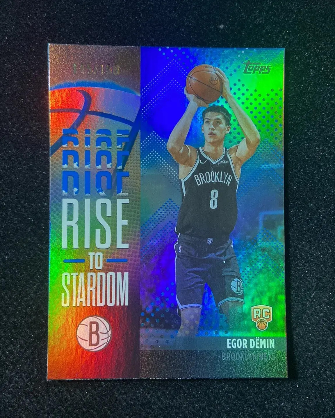 2025 Topps Rise to Stardom Blue #RTS-8 Egor Demin RC Rookie /150 Nets HD