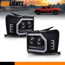 Led Drl Tube Headlights Lamps New Fit For 2007-13 Gmc Sierra 1500 2500hd 3500hd