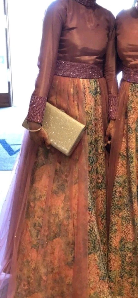 Asian Indian Pakistani Party Wear Maxi Dress for Wedding - Image 1 of 1