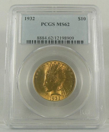 1932 $10 Gold Indian Head Eagle PCGS MS62