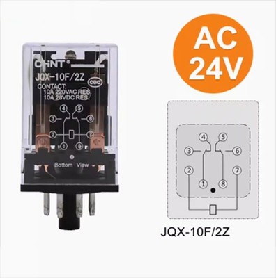 Rơ le trung gian, Chint JQX-10F-2Z 10A 24VDC, 220VAC