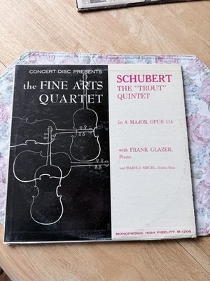 Franz Schubert Concert-Disc Trout Quintet LP Vinyl Fine Arts Quartet Glazer