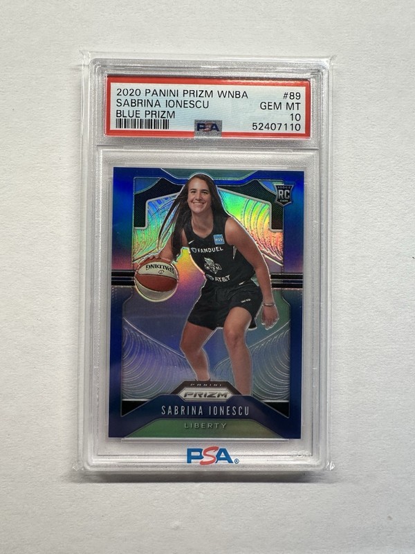2020 Prizm WNBA Sabrina Ionescu Blue Prizm Rookie 15/149 PSA 10 New York Liberty