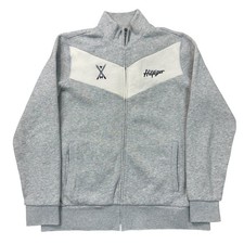 Tommy Hilfiger Track Jacket Full Zip Logo Cotton Blend Grey Mens Large
