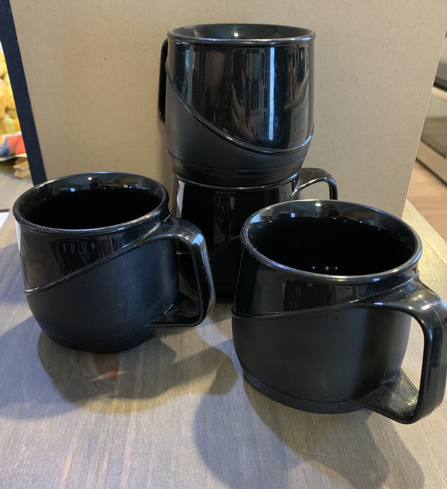 LOT OF 4 ALADDIN ALLURE USA TEMP RITE 8 OUNCE BLACK INSULATED COFFEE ...