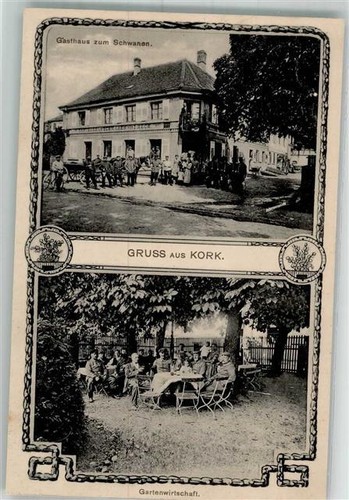 13533260 7640 Kork Gasthaus zum Schwanen Garten Passepartout