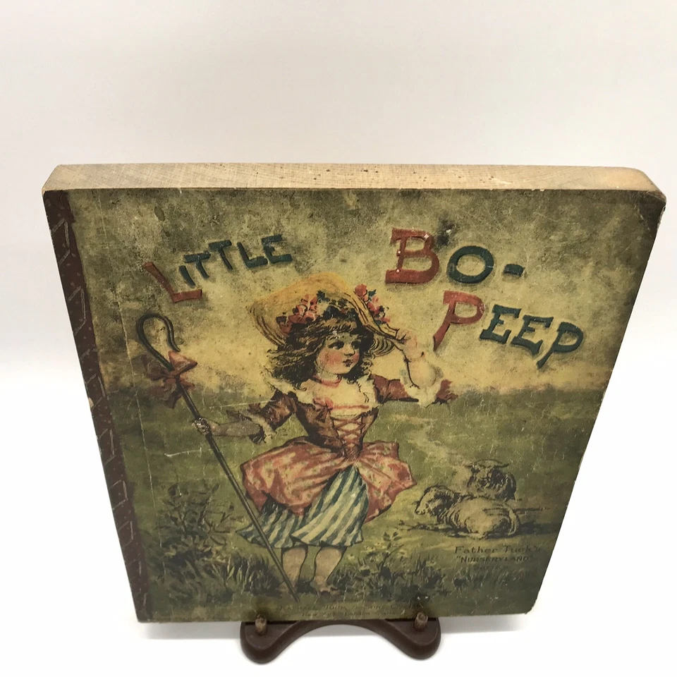 Antigo Little Bo Peep Madeira Arte de Parede/Placa Madeira Reprodução Livro Capa Berçário - Imagem 2 de 4