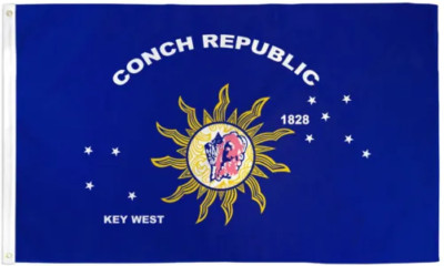 Key West Conch Republic Rainbow Pride Flagge – 90 X 150 Cm, 100 % Polyester, Für Drinnen & Draußen