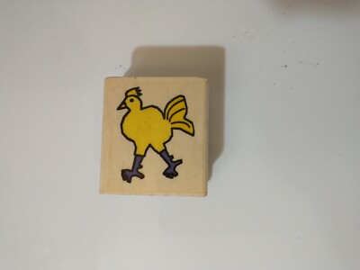ROOSTER Rubber Stamp Wood Mount 2'' x 1.75'' Spirit Woman Designs Artist Drawn