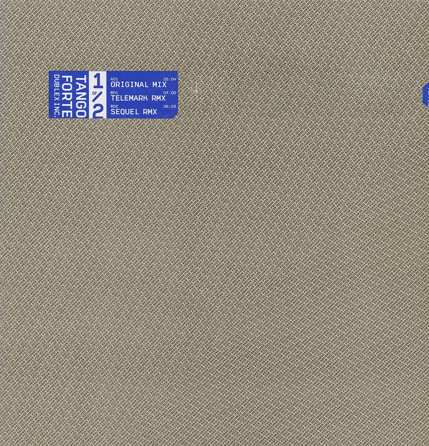 Dublex Inc. Tango Forte Pt.1 (Vinyl LP)