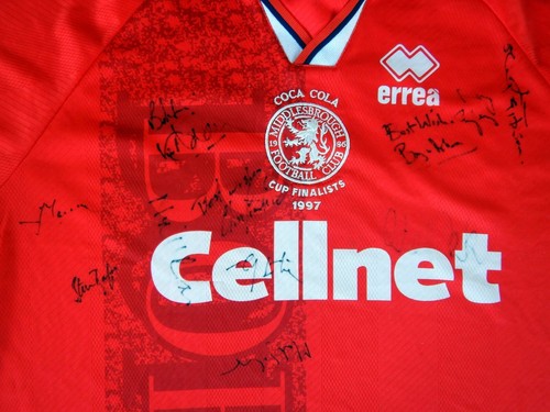Signed 1996-97 Middlesborough Vintage English Premier League Football Jersey XL - Picture 4 of 16