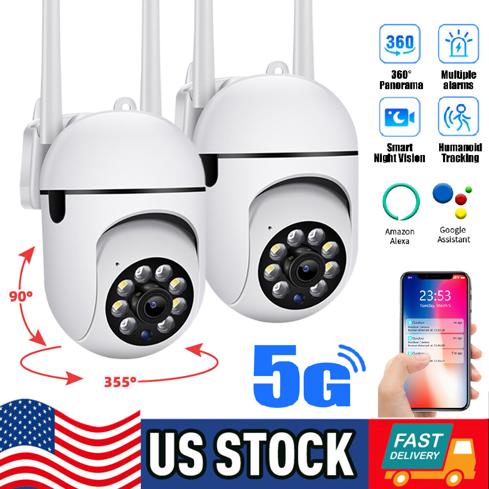 2-Pack Wireless 5G WiFi Security Camera System Smart Outdoor Night