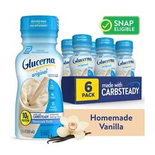 Glucerna Original Diabetic Protein Shake, Homemade Vanilla, 8 fl oz Bottle, 6 Ct