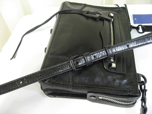 Borsa a tracolla Rebecca Minkoff Regan nuova con etichette pelle nera/hardware nero pochette $195 - Foto 6 di 12