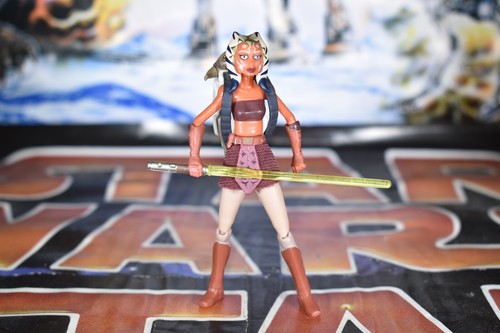 AHSOKA TANO WITH ROTTA THE HUTT CLONE WAR 3.75 INCH STAR WARS FIGURE REF D6855