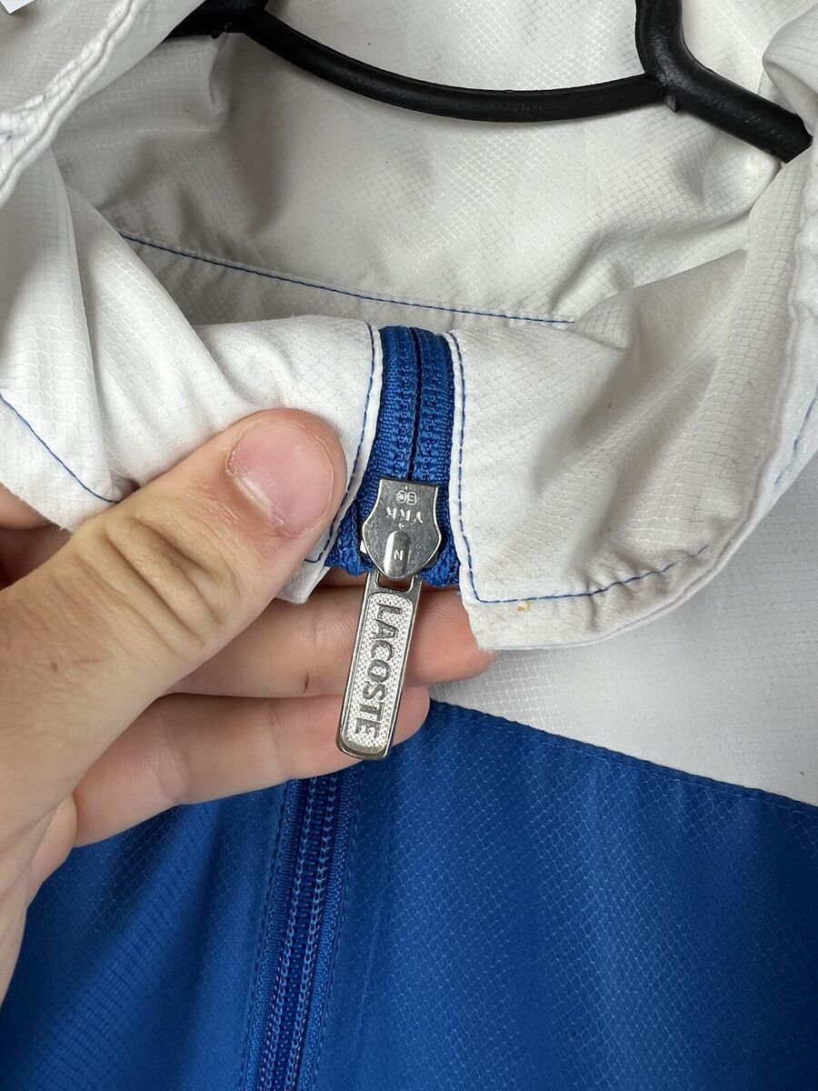 Vintage 00s Lacoste Nylon Track Suit Blue with White Jacket Vintage 00s Lacoste Nylon Track Suit Blue with White Jacket
