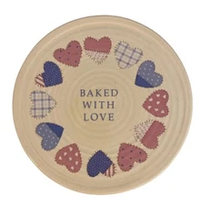 Vtg Auntie ‘Em 1986 HMK Trivet Hearts Pink Blue Kitschy Granny Core Made In USA