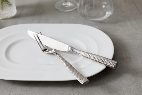 Fortessa Lucca Flatware Set 5-Piece Faceted Stainless - Picture 2 of 6