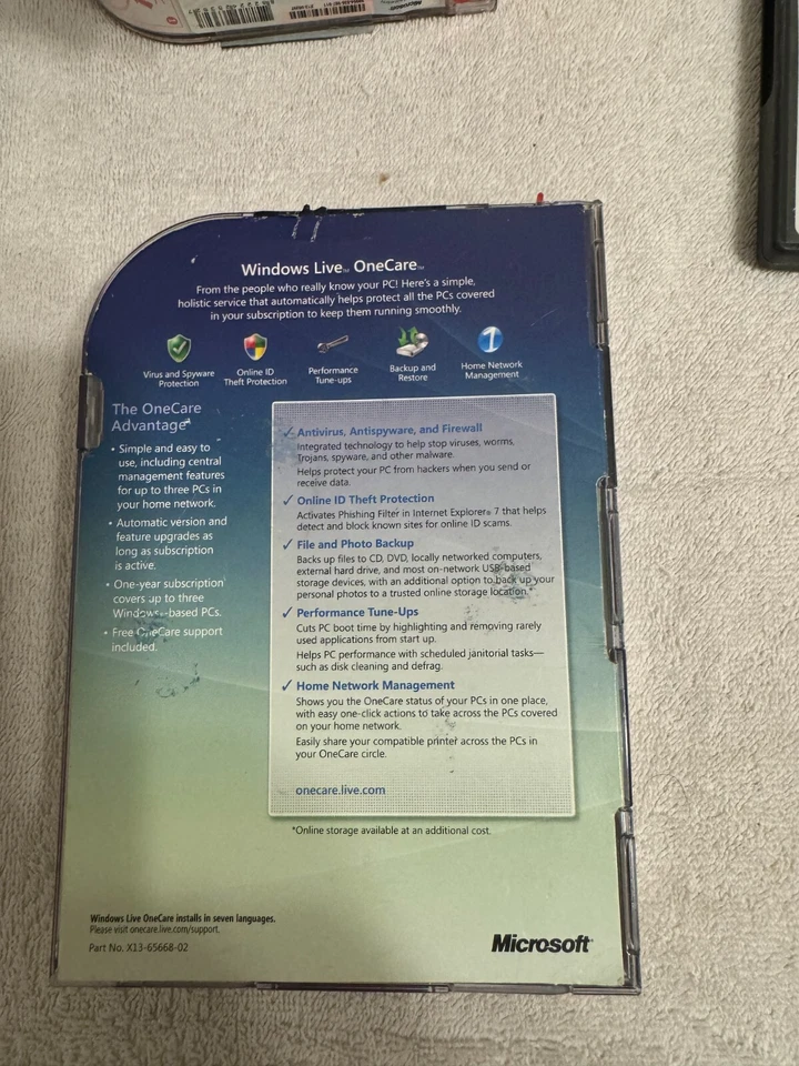 WINDOWS LIVE ONE CARE ALL IN ONE SECURITY AND PERFROMANCE SERVICE - Image 2 of 2