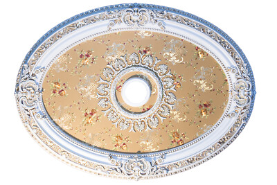 43'' Oval Chandelier Ceiling Medallion Antique Rose Damask Foyer or Dining Room