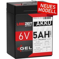 Akku 6V 5AH Gel Batterie Blei Akku Usv Ups Ersetzt 4,5Ah 4Ah 6Volt LC-R064R5P