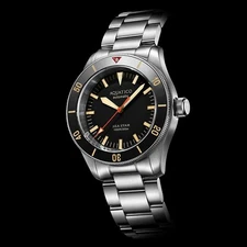 ✅ AQUATICO SEA STAR V2 300M BLACK DIAL SWISS SW200 DIVER WATCH USA 🇺🇸 DEALER