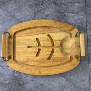 Vintage Gladmark Cutting Board Wooden Handles MCM Meat Carving Charcuterie USA