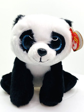 NWT TY Beanie Babies VelveTy Baboo Black White Panda 5" Plush Glitter Eyes 2021