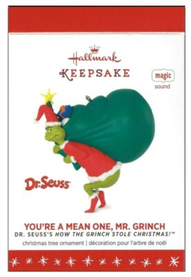 2016 Hallmark Dr. Seuss You're a Mean One Mr Grinch Sound Magic Ornament!